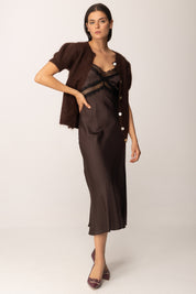 Khloe Femme Abito Lingerie In Raso con Pizzo MORO