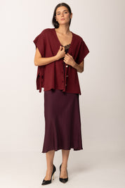 Khloe Femme Abito Lingerie In Raso con Pizzo VINO