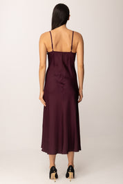 Khloe Femme Abito Lingerie In Raso con Pizzo VINO