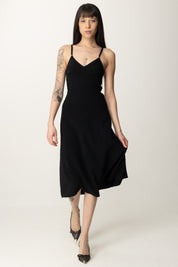 Elisabetta Franchi Abito Longuette con Criss-cross AB74852E2 NERO
