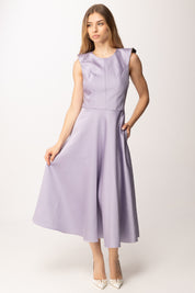 Elisabetta Franchi Abito Longuette In Duchesse con Spalle Gioiello AB95462E2 LILLA