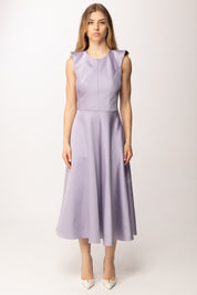 Elisabetta Franchi Abito Longuette In Duchesse con Spalle Gioiello AB95462E2 LILLA