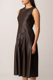 Khloe Femme Abito Longuette In Ecopelle MORO