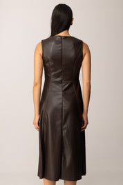 Khloe Femme Abito Longuette In Ecopelle MORO