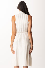 Elisabetta Franchi Abito Longuette In Maglia con Trama à Jour AM02S56E2 MILK