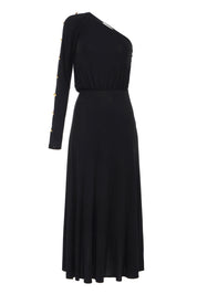 Elisabetta Franchi Abito Longuette Monomanica con Bottoncini AB80252E2 NERO