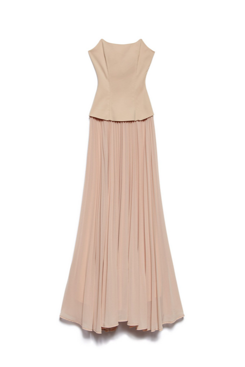 Aniye By Abito Lungo Bella con Bustier e Gonna Plissé 185317 SOFT SKIN :PE26