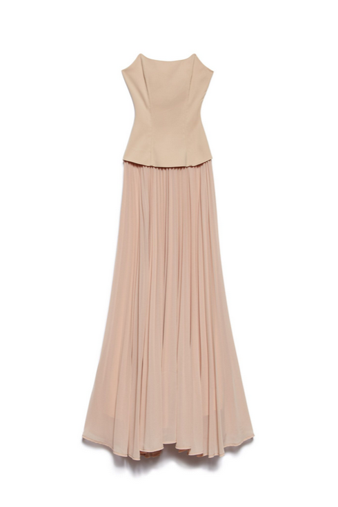 Aniye By Abito Lungo Bella con Bustier e Gonna Plissé 185317 SOFT SKIN :PE26