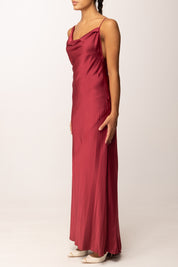 Aniye By Abito Lungo Bonny In Viscosa Stretch 181168 BURGUNDY