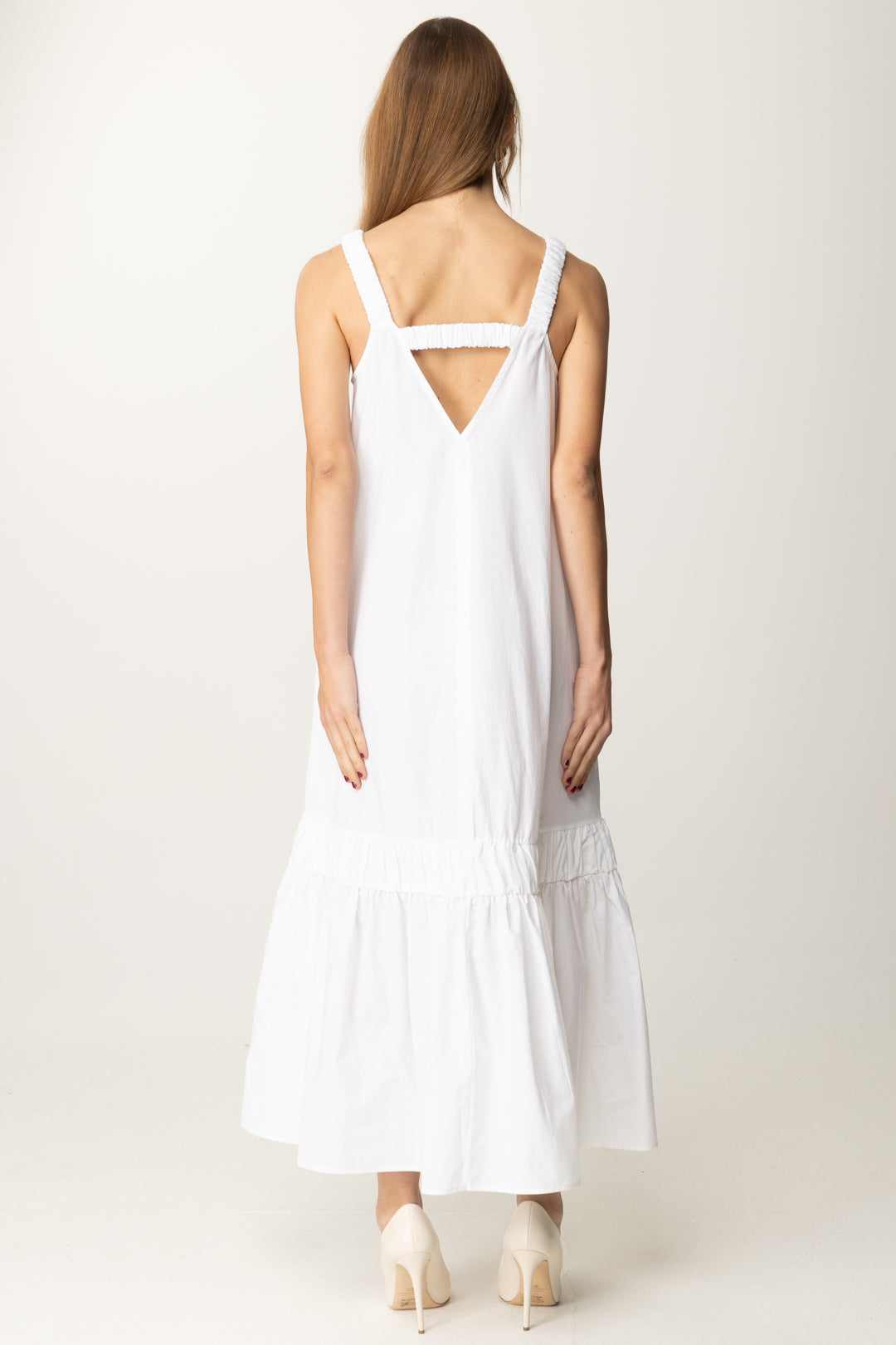 Cut Out Vestito T Shirt Bianco Meme Road Donna Abito Lungo con Balza e  Cut-out, image size:1080x1620