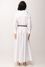 Imperial Abito Lungo con Cintura e Scollo Ampio AGCPLFP BIANCO