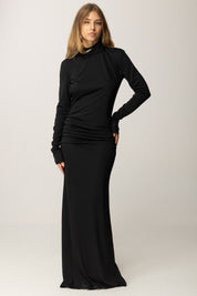 Aniye By Abito Lungo con Collo Alto Fleur 181296 BLACK..