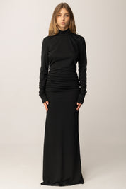 Aniye By Abito Lungo con Collo Alto Fleur 181296 BLACK..