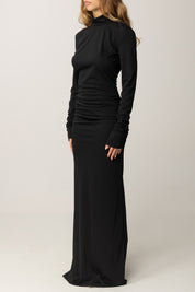 Aniye By Abito Lungo con Collo Alto Fleur 181296 BLACK..