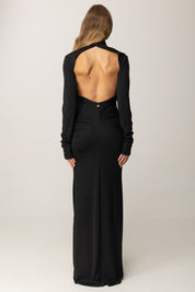 Aniye By Abito Lungo con Collo Alto Fleur 181296 BLACK..