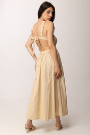 Khloe Femme Abito Lungo con Cut-out e Scollo Sul Retro 52855 BEIGE