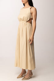 Khloe Femme Abito Lungo con Cut-out e Scollo Sul Retro 52855 BEIGE