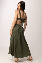 Khloe Femme Abito Lungo con Cut-out e Scollo Sul Retro 52855 VERDE