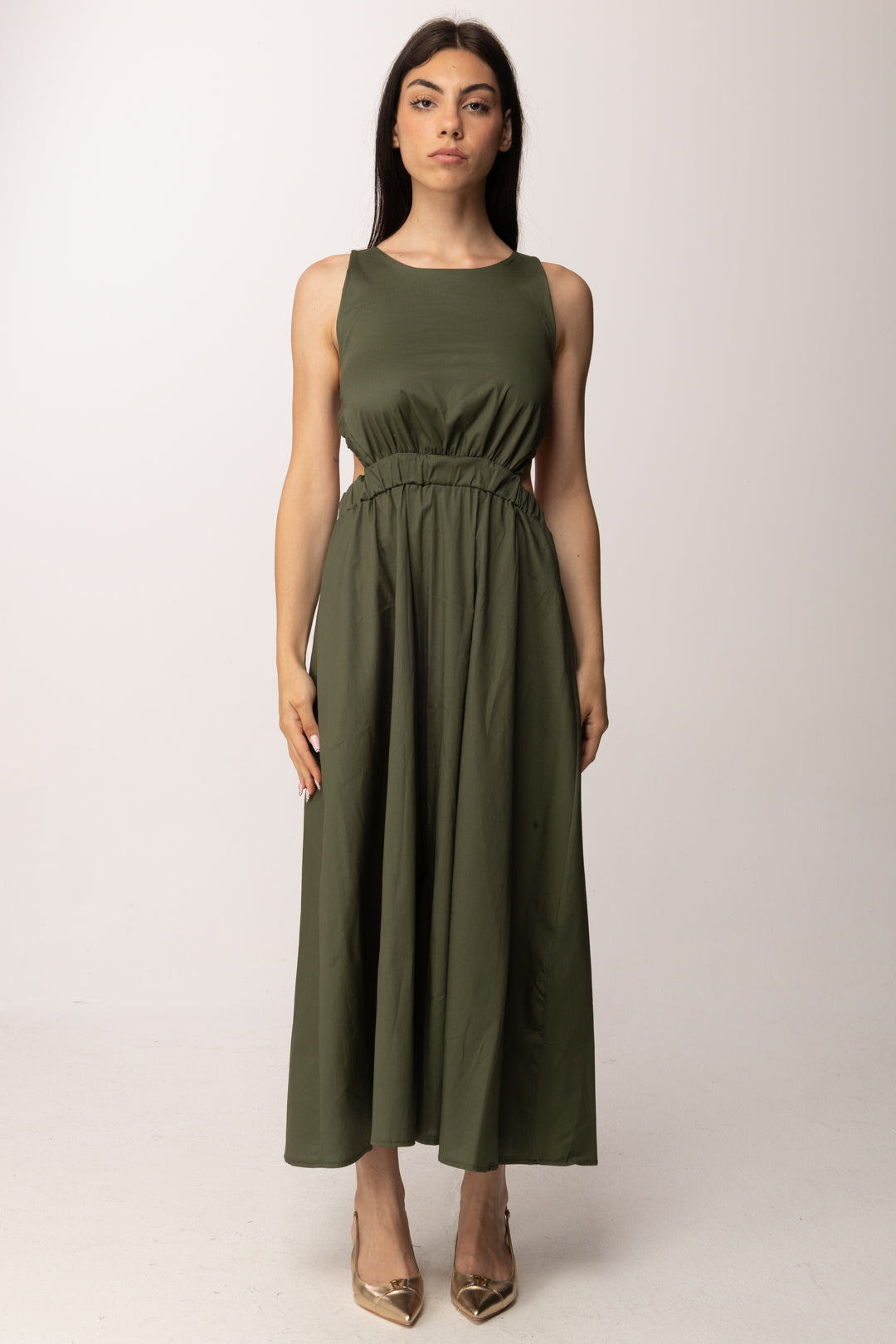 Khloe Femme Abito Lungo con Cut-out e Scollo Sul Retro 52855 VERDE