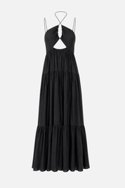 Patrizia Pepe Abito Lungo con Cut-out e Spalline Sottili 2A3065 A772 NERO