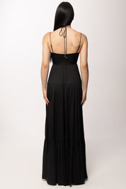 Patrizia Pepe Abito Lungo con Cut-out e Spalline Sottili 2A3065 A772 NERO