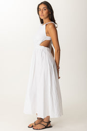 Khloe Femme Abito Lungo con Cut-out e Scollo Sul Retro BIANCO