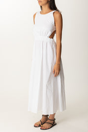 Khloe Femme Abito Lungo con Cut-out e Scollo Sul Retro BIANCO