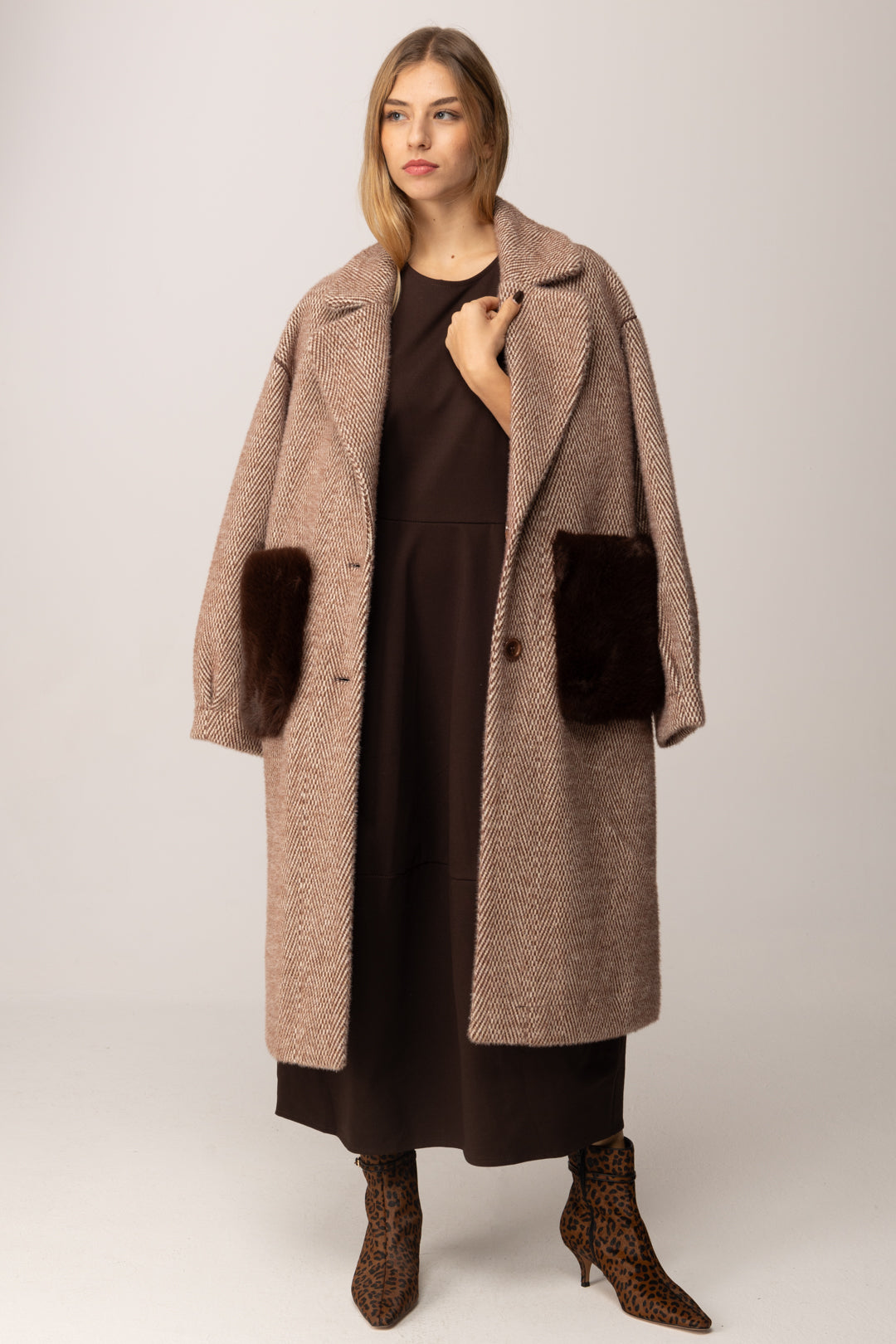 Khloe Femme Abito Lungo con Gonna Balloon MORO