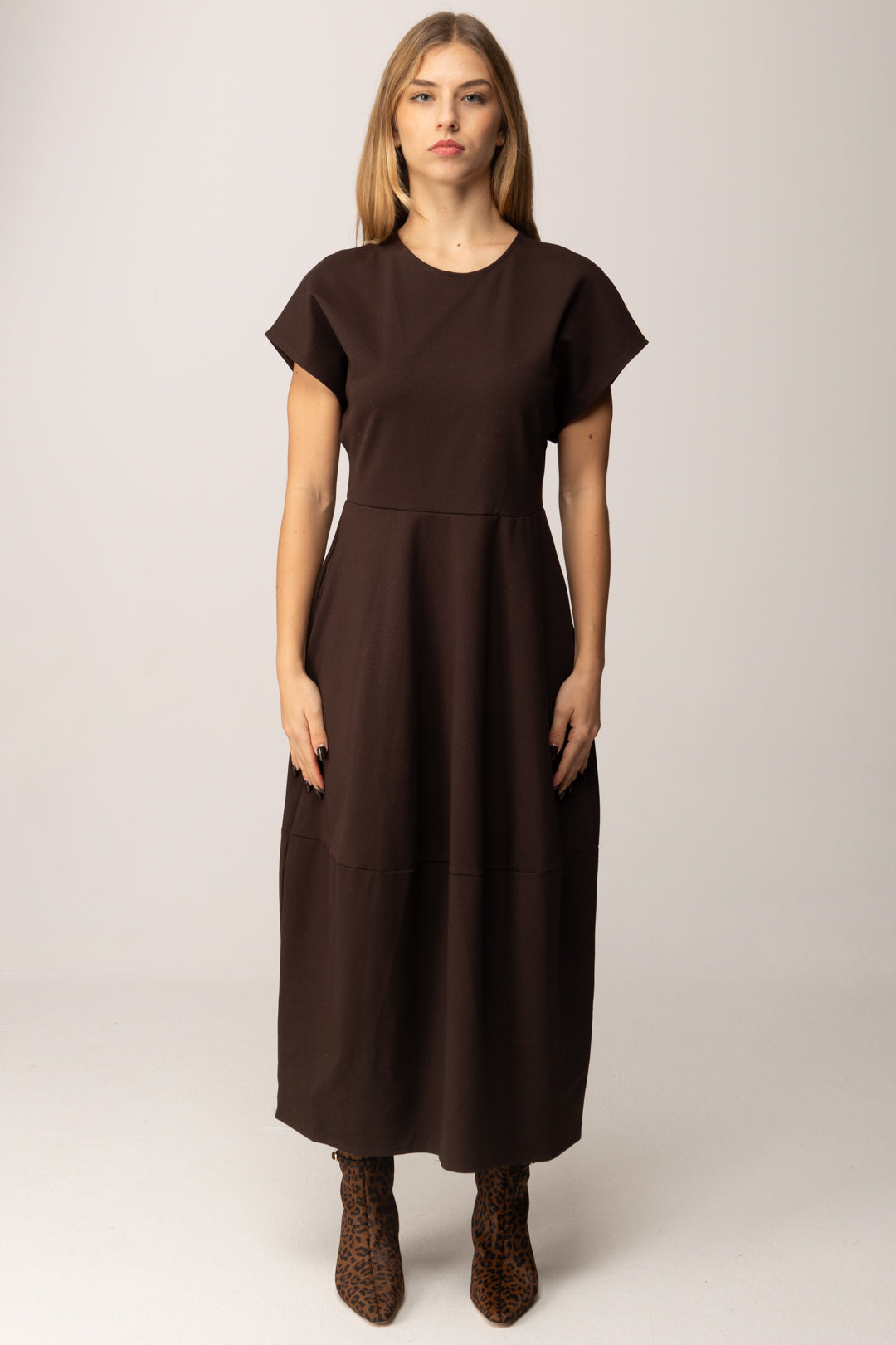 Khloe Femme Abito Lungo con Gonna Balloon MORO