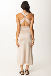 Khloe Femme Abito Lungo con Incrocio Sul Retro SABBIA