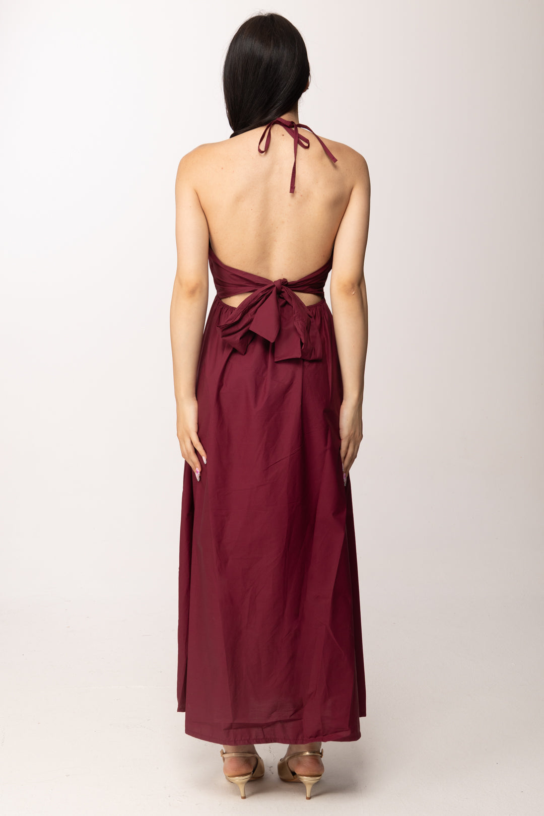 Khloe Femme Abito Lungo con Schiena Scoperta 25461 BORDEAUX