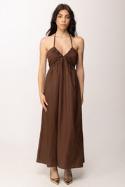 Khloe Femme Abito Lungo con Schiena Scoperta 25461 CACAO