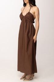 Khloe Femme Abito Lungo con Schiena Scoperta 25461 CACAO