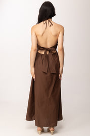 Khloe Femme Abito Lungo con Schiena Scoperta 25461 CACAO