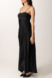 Pinko Abito Lungo con Spalline Sottili 104844 A2BV NERO LIMOUSINE