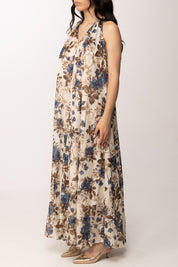 Khloe Femme Abito Lungo Flare con Stampa Fiori 26468 FANTASIA 1