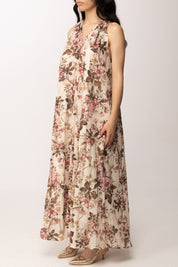 Khloe Femme Abito Lungo Flare con Stampa Fiori 26468 FANTASIA 2