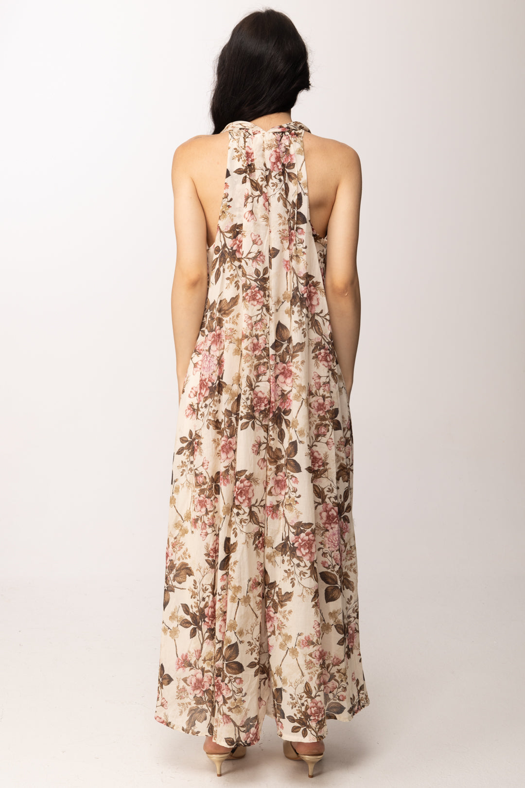 Khloe Femme Abito Lungo Flare con Stampa Fiori 26468 FANTASIA 2