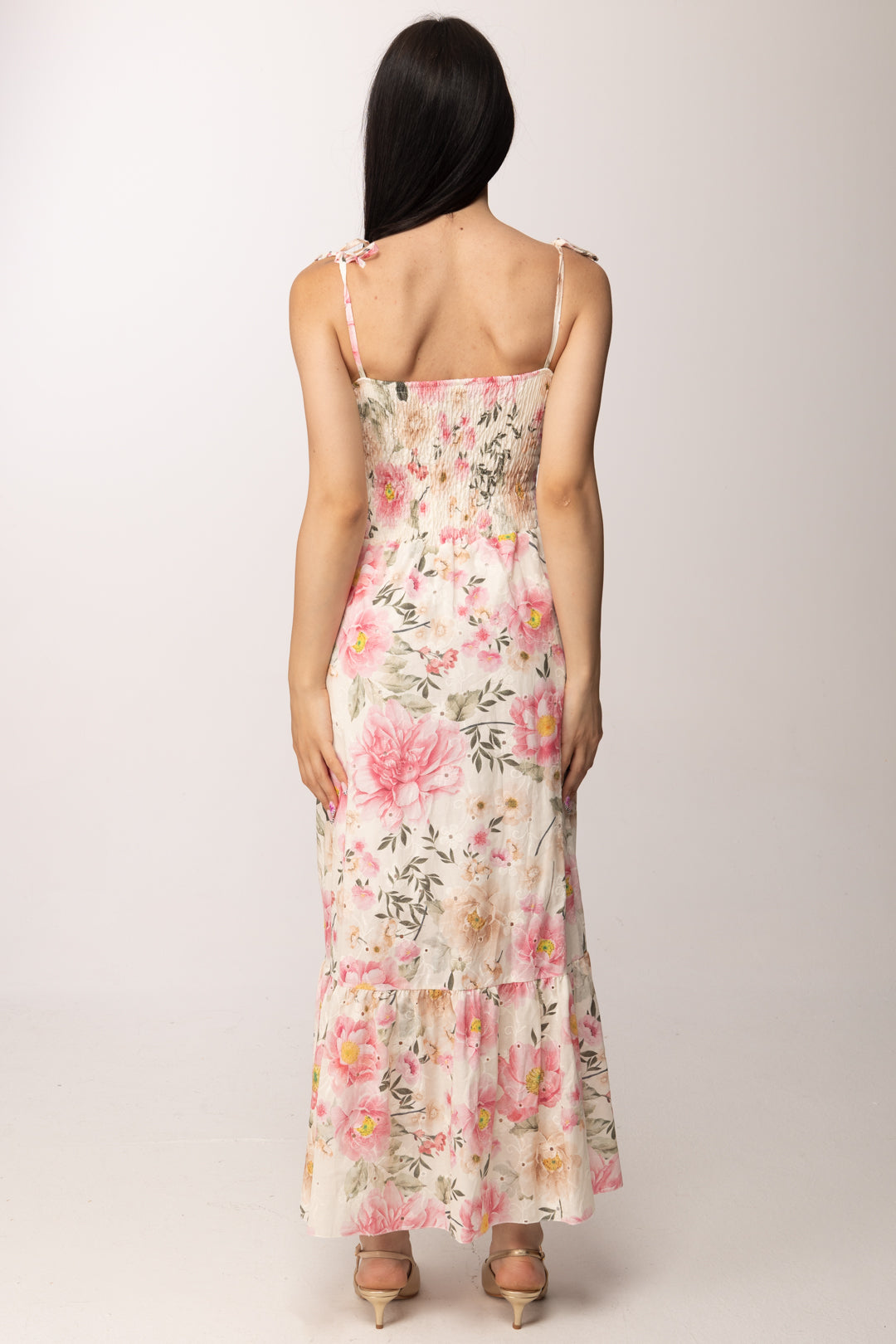 Khloe Femme Abito Lungo Floreale con Spalline Sottili 21202 FANTASIA 1