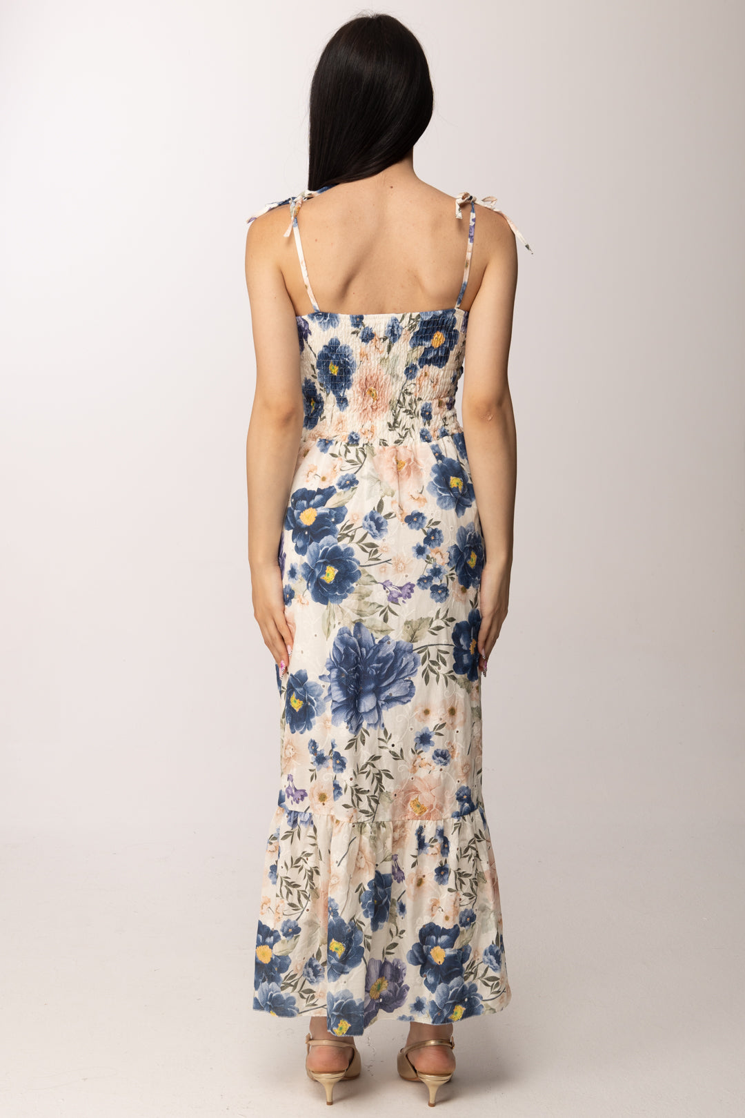 Khloe Femme Abito Lungo Floreale con Spalline Sottili 21202 FANTASIA 2