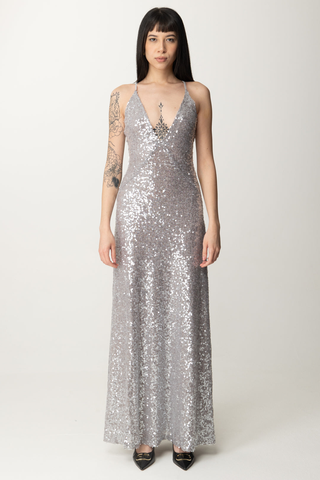 Aniye By Donna Abito Lungo Full Pailettes Rose 185625 ICE :PE25