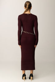 Patrizia Pepe Abito Lungo Glam Rock In Maglia 2A2960 K291 PURPLE RED