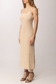 Twin-set Abito Lungo In Maglia a Rete 261AT3020 CASHEW