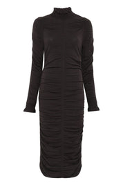 Twin-set Abito Lungo In Maglia con Arricciatura 252TT3152 BLACK CHOCOLATE