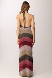 Akep Abito Lungo In Maglia con Chevron Multicolor VSKD13300 VARIANTE 2