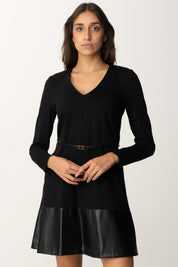 Twin-set Abito Lungo In Maglia con Cintura 242LI2XAA NERO