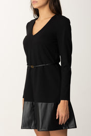 Twin-set Abito Lungo In Maglia con Cintura 242LI2XAA NERO