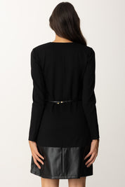 Twin-set Abito Lungo In Maglia con Cintura 242LI2XAA NERO