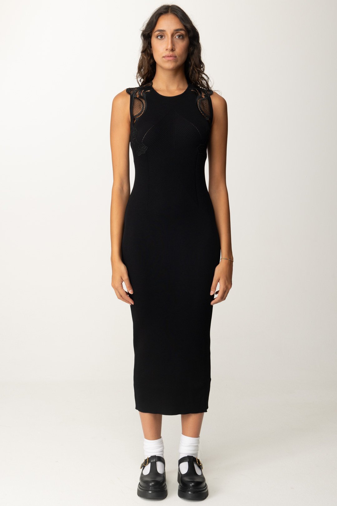 Abito Pizzo Nero Vestito Nero Twin Set Twin Set Abito Nero Abito