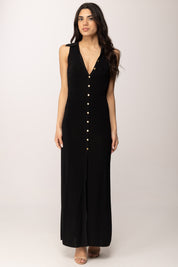 Elisabetta Franchi Abito Lungo In Maglia Di Viscosa AM09S61E2 NERO